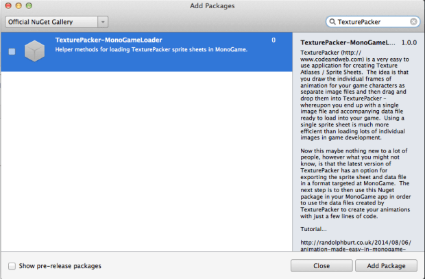 Xamarin NugetTexturePacker